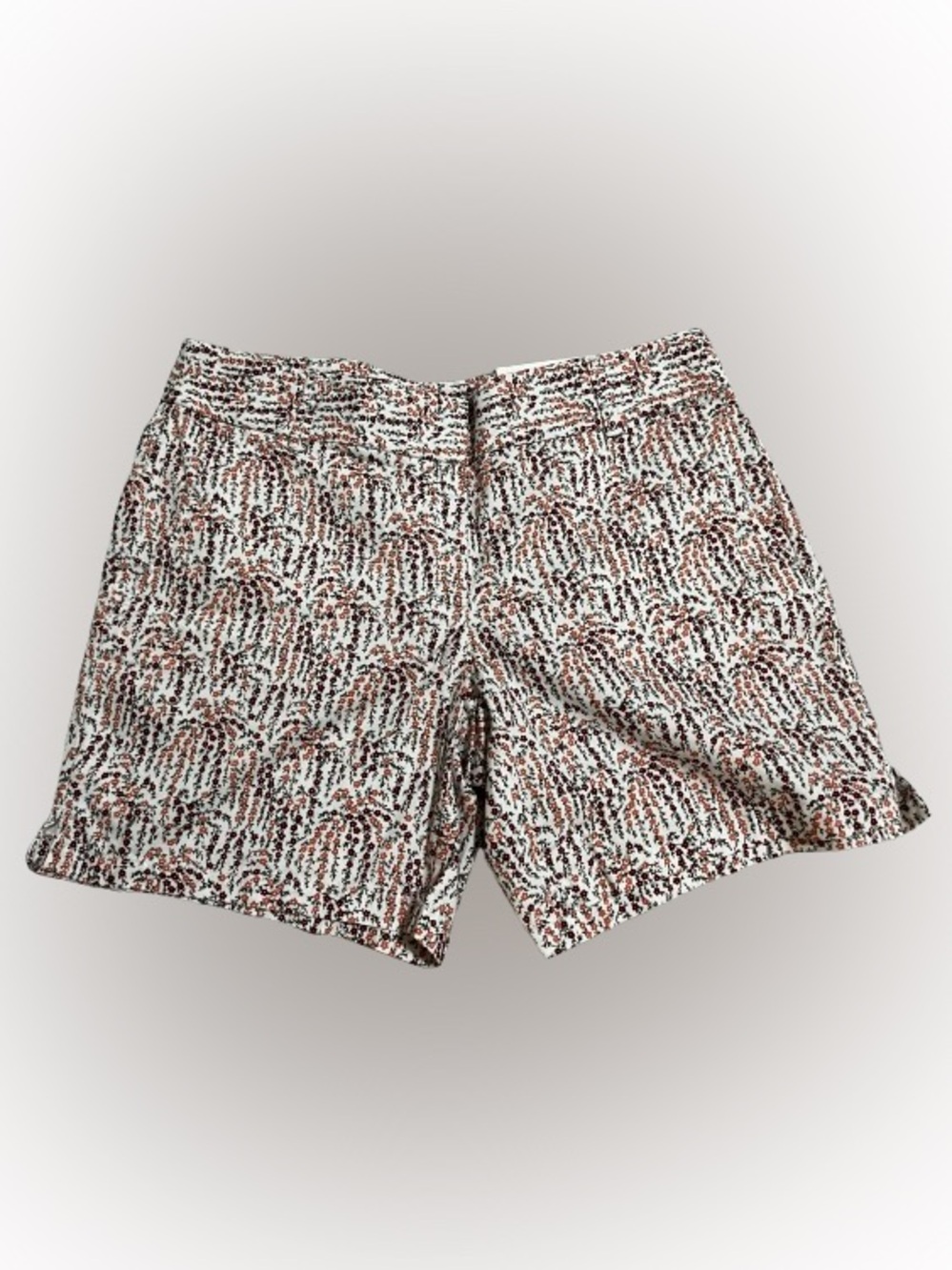 LOFT Patterned White, Brown & Black Womens Bermuda Shorts